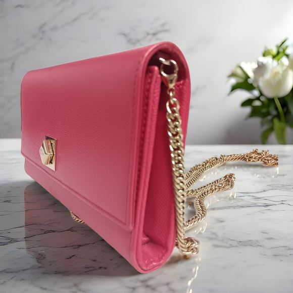 ​💖 VINTAGE DIOR Fuchsia Pink Leather Clutch with Chain - WOC - Picture 7 of 16